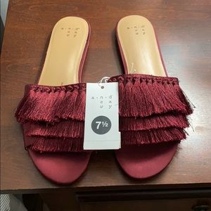 NWT A New Day Burgandy Slip Ons SZ 7.5